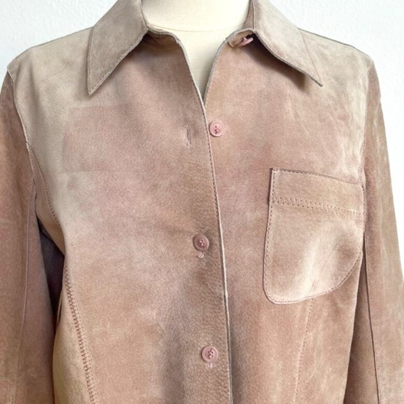 Sigrid Olsen Suede Leather Button Down Jacket or Top - Picture 5 of 13